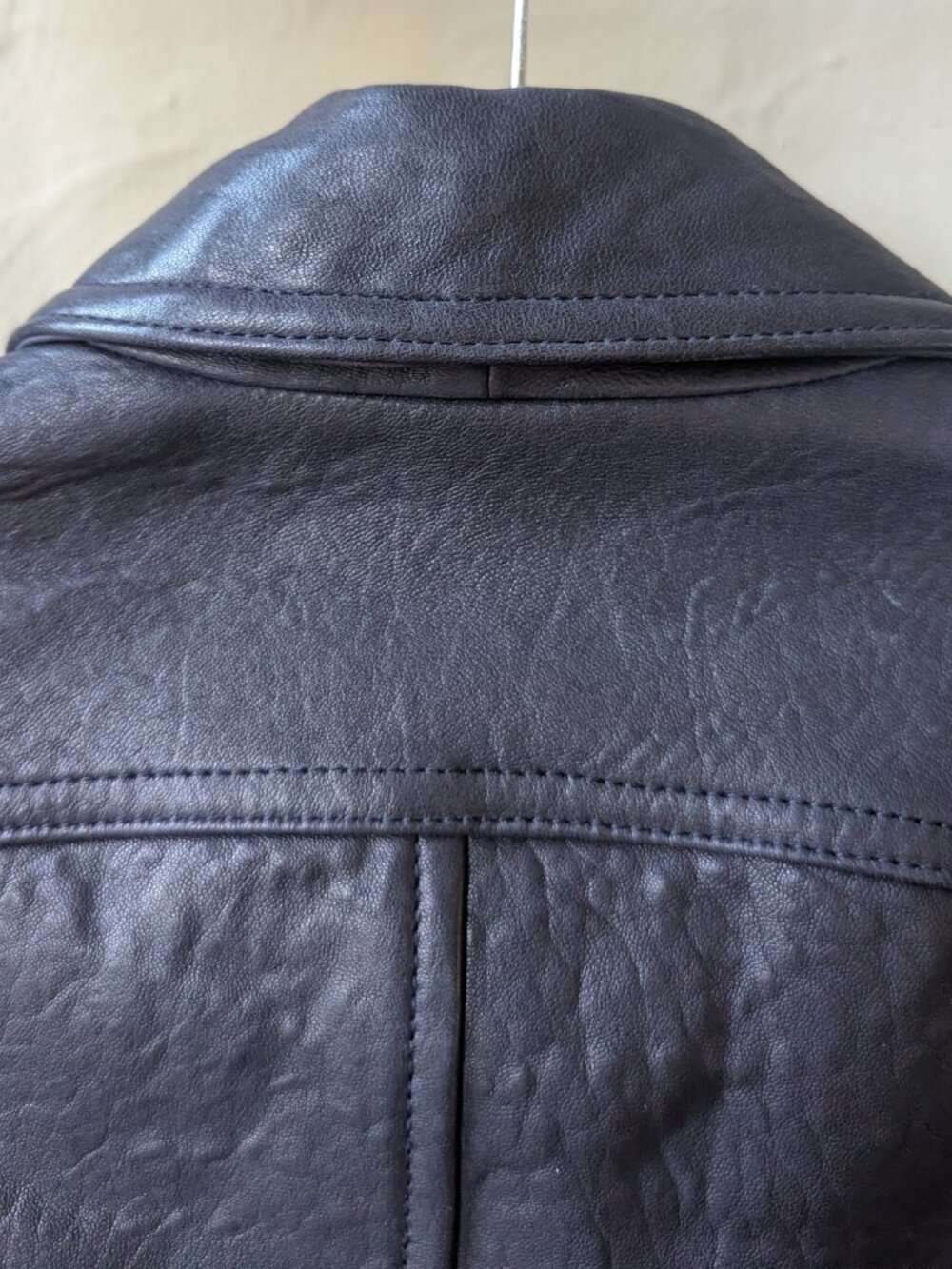Wilson's Navy Blue Womens Size M Vintage Looking Leather Jacket - Picture 4 of 16